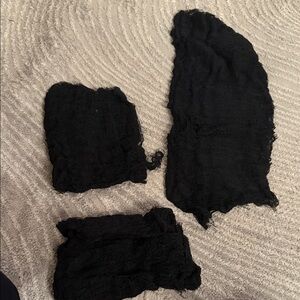 Black Textured Fabric Pieces
